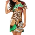 thumbnail image 2 of Honeii Christmas Cookies Print Women's Loose Short Sleeve Nightgown, Soft Cotton Sleepwear, Comfy Loose Fit Pajama Dress for Sleep and Lounge, 2 of 6