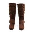 thumbnail image 2 of GJPBGK Women’s Boots Knee High Slouchy Boots Suede Faux Fur Lined Side Zipper Buckle Winter Fashion Boots, 2 of 9
