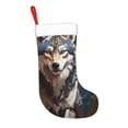 thumbnail image 2 of Disketp Oil Painting Tribal Wolf Christmas Stockings, Xmas Stocking for Family Holiday Season Décor, Personalized Holiday Indoor Decorations, 2 of 7