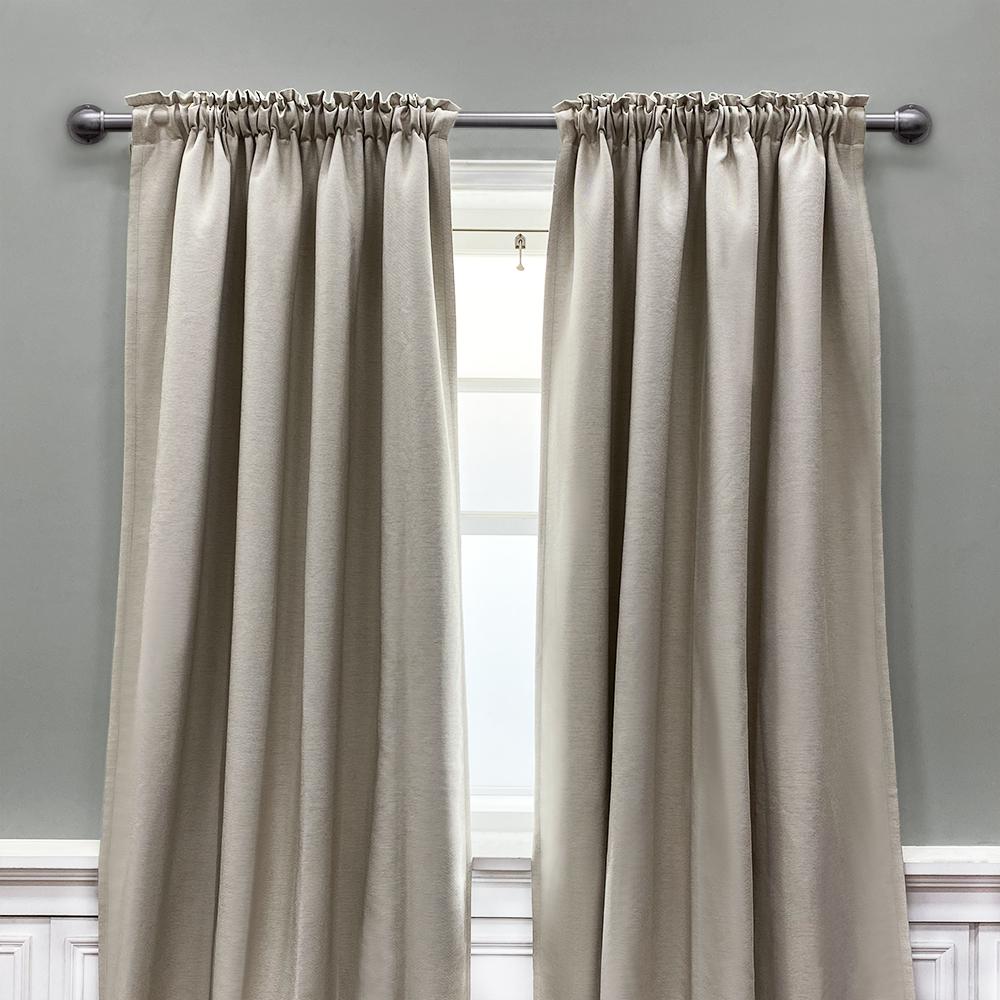 Lumi 1" Pewter Wraparound Single Curtain Rod, 36-72"