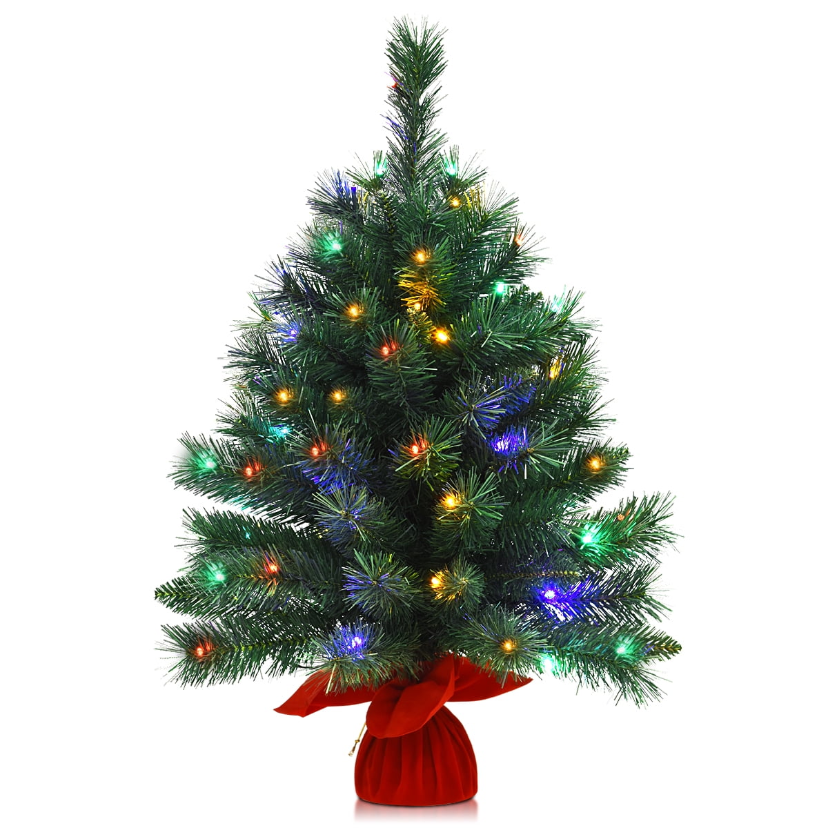 Costway 26''PreLit Tabletop Fir Christmas Tree 8 Flash Modes