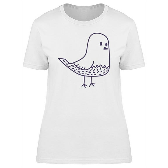 Cartoon Pigeon Drawing T-Shirt Women -Image by Shutterstock, Female Large