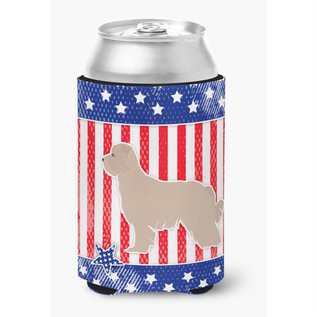 Caroline's Treasures USA Patriotic Pyrenean Shepherd Can o Bottle Hugger BB3318CC, Can Hugger, Multicolor Caroline's Treasures BB3318CC