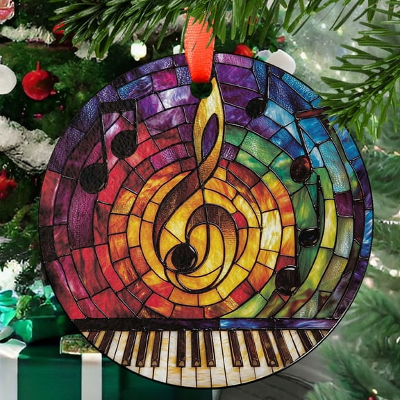 Music Teacher Suncatcher, Treble Clef Faux Ornament, Perfect Music Lover Gift or Piano Teacher Appreciation Gift Music Window Hanging, Ornament 2025, Holiday 2025, Festive Home