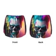 thumbnail image 5 of Lsque Modern Abstract Colorful Skull A Printed Women's Running Shorts with Liner Pockets,Elastic Quick Dry Workout Athletic Gym Yoga Shorts,Womens High Waist Shorts-Medium, 5 of 9