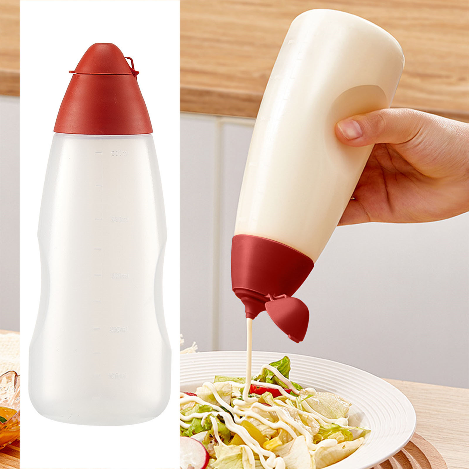 SRstrat Condiment Squeezing Bottles 17 Ounces,with Flip Top Cap,Hot