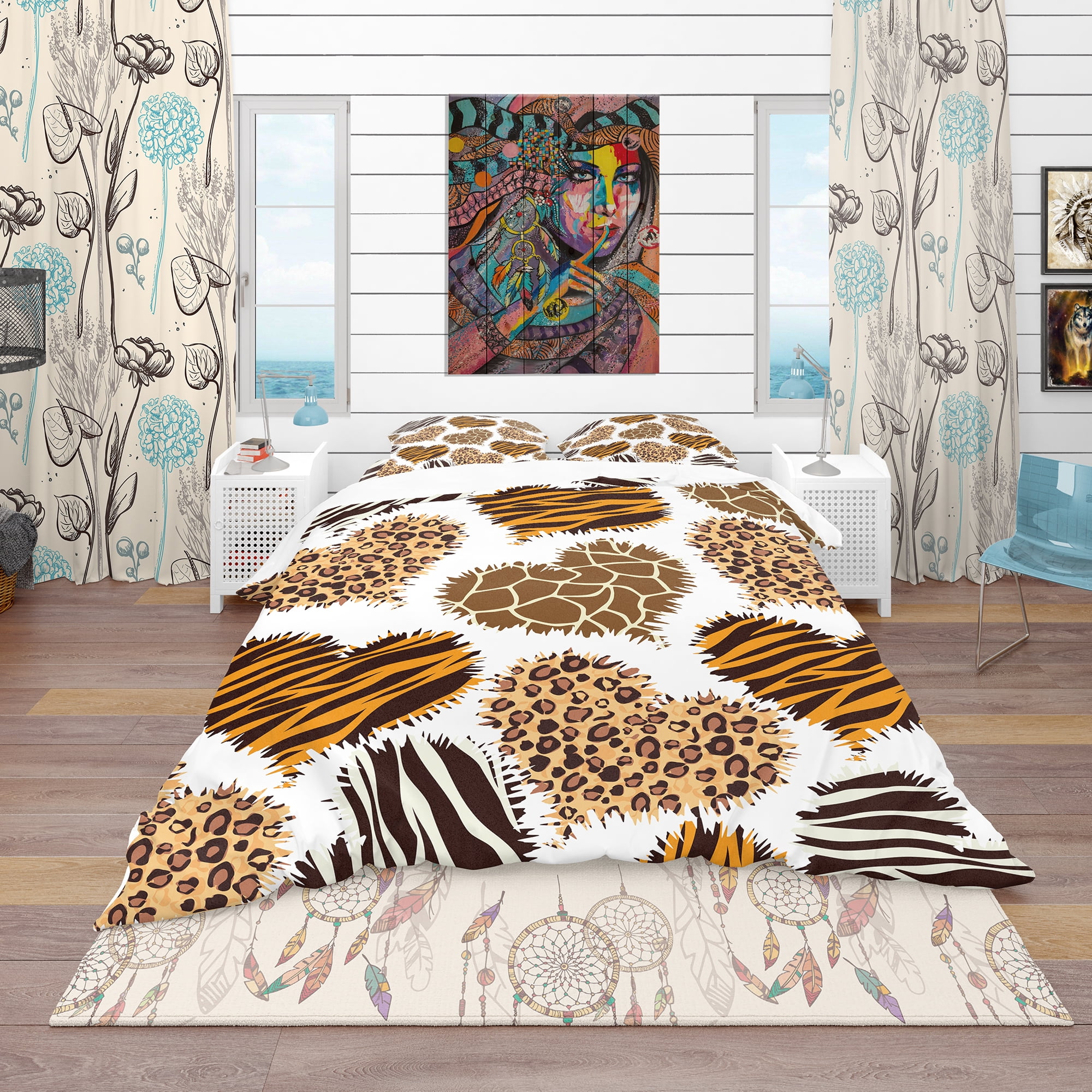 Designart 'Animal Print Style' Tropical Duvet Cover Set