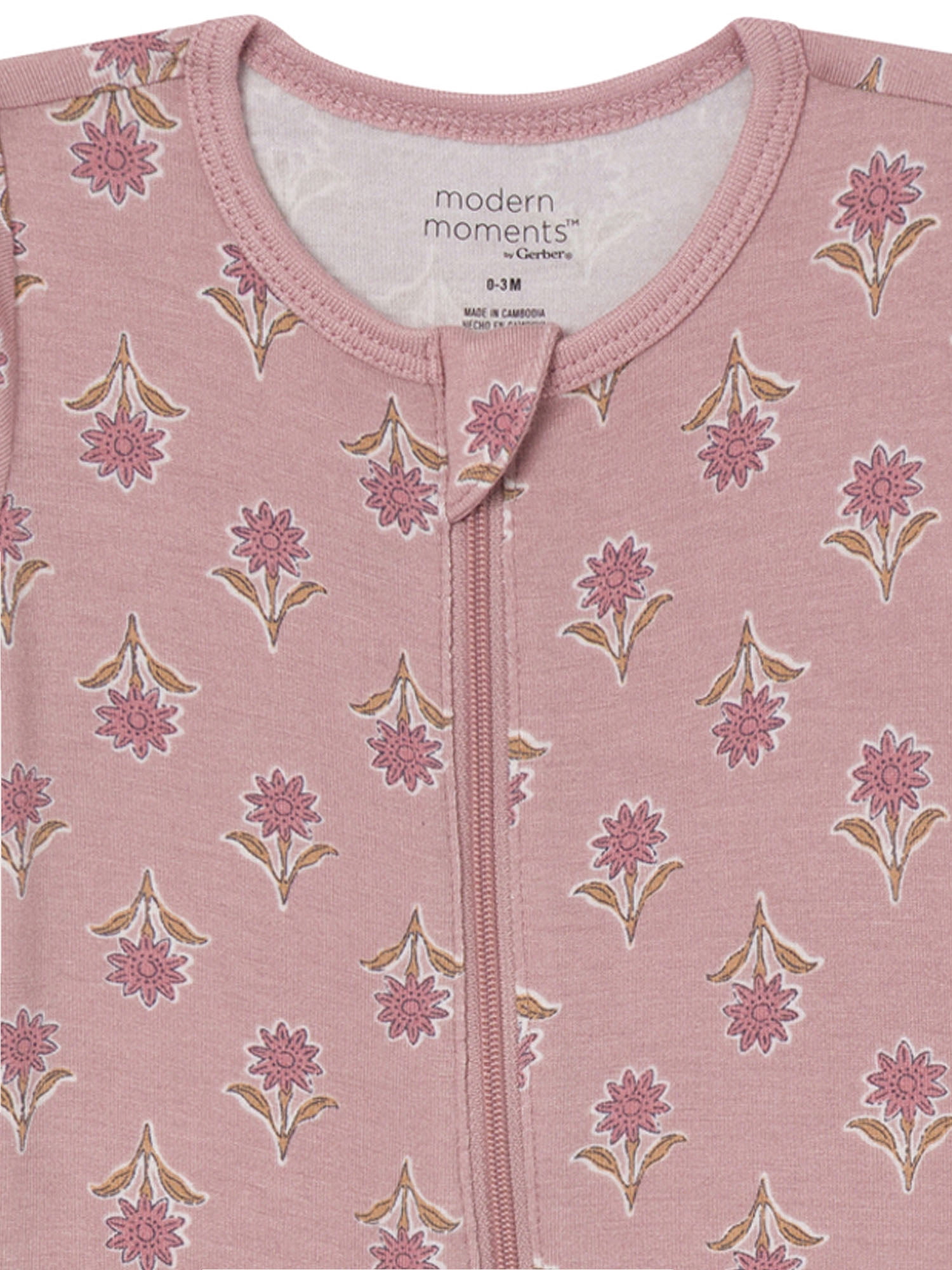 Modern Moments by Gerber Neutral Two-Way Zip Viscose Sleep ´N Play Footed Pajama, 2-Pack, Sizes Newborn - 24 Months