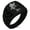 Black, variant on Stainless Steel Vicious Hellfish Chevron Pattern Biker Style Polished Ring