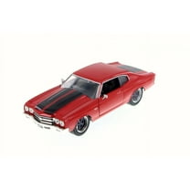 Dom's Chevrolet Chevelle SS Red with Black Stripes "Fast & Furious" Movie 1/24 Diecast Model Car by Jada