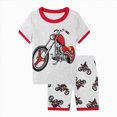 thumbnail image 2 of NOLDARES Kids Toddler Baby Boy Summer 2 Piece Shirt and Shorts Set Round Neck Tee Cartoon Graphic Elastic Waist Outfits Clothes(Red,4-5 Y), 2 of 7