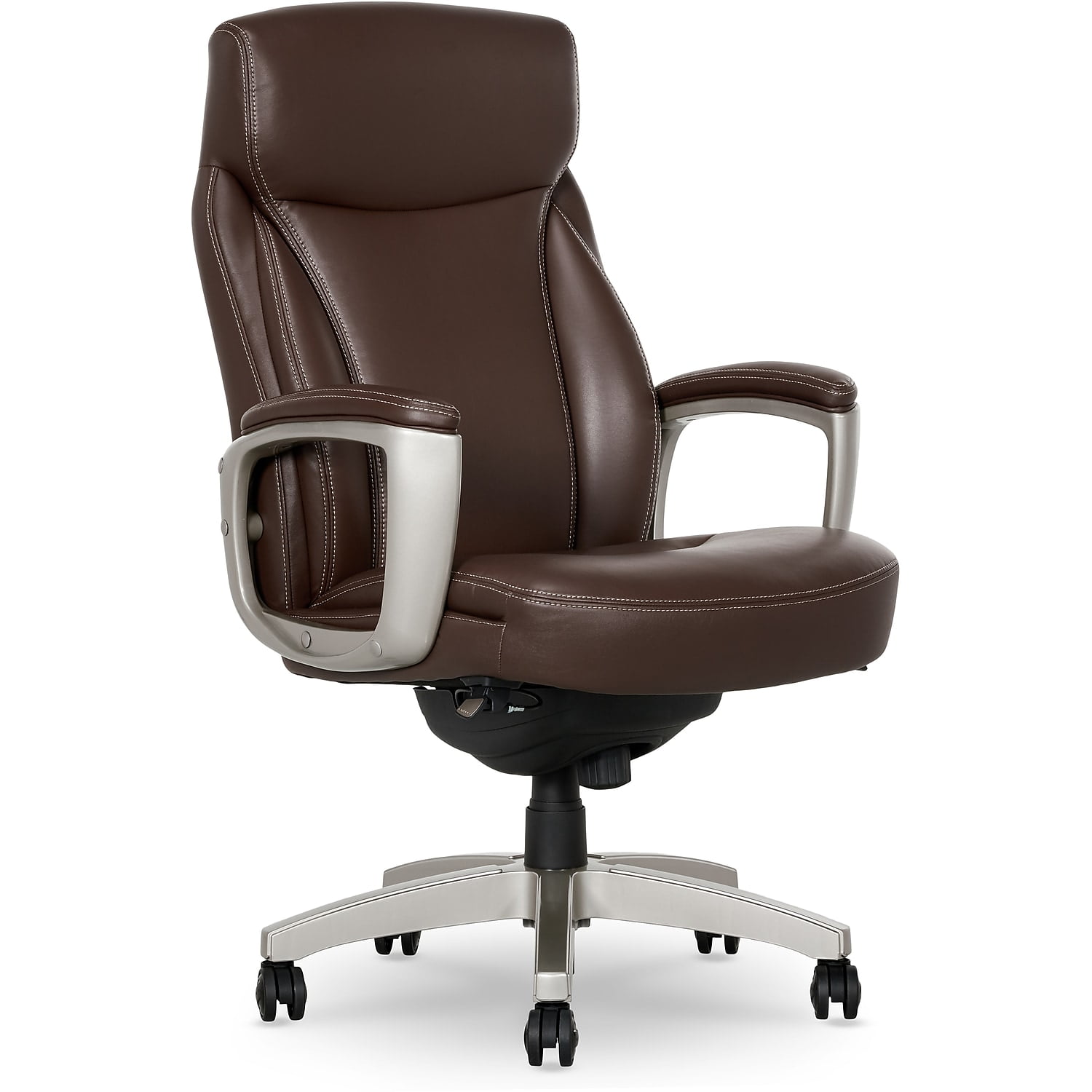 La-Z-Boy Leather Executive Office Chair with Arms, Gray La-Z-Boy Leather Executive Office Chair with Arms, Gray