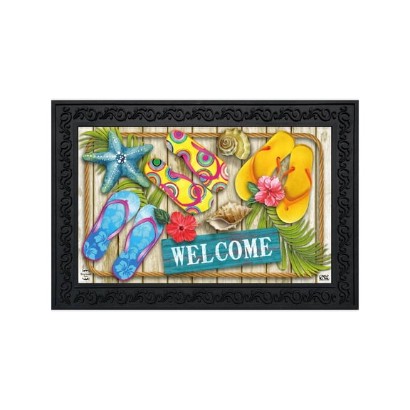 Briarwood Lane Doormat 30x18 Indoor Outdoor Flip Flops Beach Summer For Summer Doormat