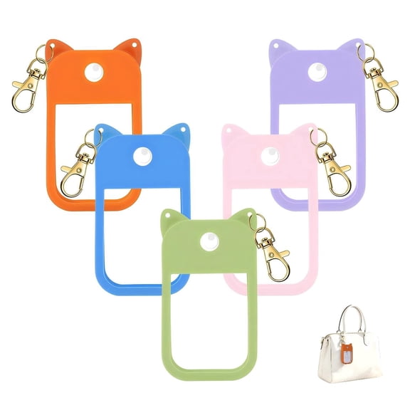 Silicone Protective Case for 1 oz Hand Sanitizer Spray – Cute Pet Ear Design with Portable Keychain, 5 Colors (Orange, Pink, Blue, Purple, Green)