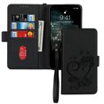 thumbnail image 3 of Decase iPhone 12 pro max case, Flower Embossed Wallet Card Cash Slots PU Premium Leather Magnetic Flip Kickstand Shockproof Ultra-Slim Cover for iPhone12 pro max 6.7 inch,Black, 3 of 8