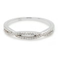 thumbnail image 3 of AFFY Infinity Twist Band Ring for Women, 0.10CT Round Moissanite Diamond 14K White Gold over Silver-7, 3 of 8