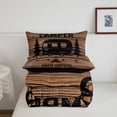 thumbnail image 5 of Catabedysis Country Camping Twin Comforter Sets,Sweet Camper Silhouette Print Bedding Set For Boys,Natural Wood Tone,Black Reversible,2 Pieces,1 Comforter and 1 Pillowcase, 5 of 7
