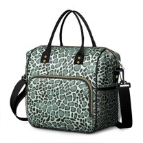 Green and Dark Green Giraffe Pattern Womens Lunch Box for Work,Insulated Large Lunch Bag for Tween and Teen,Loncheras Para Mujer,Leakproof Adult Lunch Bag for Work,Beach,Travel,Picnic,Camping