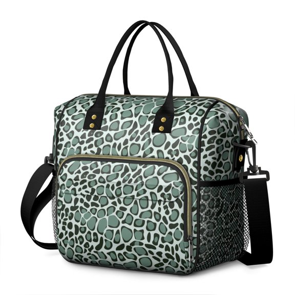 Green and Dark Green Giraffe Pattern Womens Lunch Box for Work,Insulated Large Lunch Bag for Tween and Teen,Loncheras Para Mujer,Leakproof Adult Lunch Bag for Work,Beach,Travel,Picnic,Camping