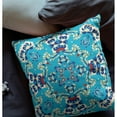 thumbnail image 3 of 28" X 28" Blue Broadcloth Floral Throw Pillow, 3 of 5