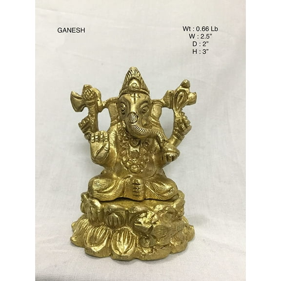 Lord Ganesha Statue Ganpati Small Figurine Ganesha Brass Sculpture Hindu God Statue Vinayaka Statue Ganesha Idol for Car Dashboard Indian Home Decor Diwali Gift Good Luck God - AtoZ India Cart