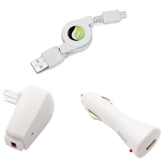 USB Cable Car Home Charger for Galaxy J7/J5/J3/J2/J1 - Retractable MicroUSB Power Adapter AC Plug DC Socket Cord 3-in-1 Wire E3G Compatible With Samsung Galaxy J7/J5/J3/J2/J1
