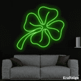 thumbnail image 2 of Craftnamesign Clover Leaf Neon Sign, Patrick Day Decor, Lucky Leaf LED Sign, 2 of 3