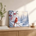 thumbnail image 2 of Christmas Winter Canvas Wall Art, Rustic Red Cardinal Holly Berry Snow Pine Tree Wooden‑Stretched Canvas Print Artwork, Home Wall Decor for Living Room Bedroom Office 18"Lx12"W, 2 of 9