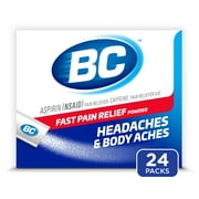 BC Powder Original Strength Pain Reliever, Aspirin Dissolve Packs, 24 Count