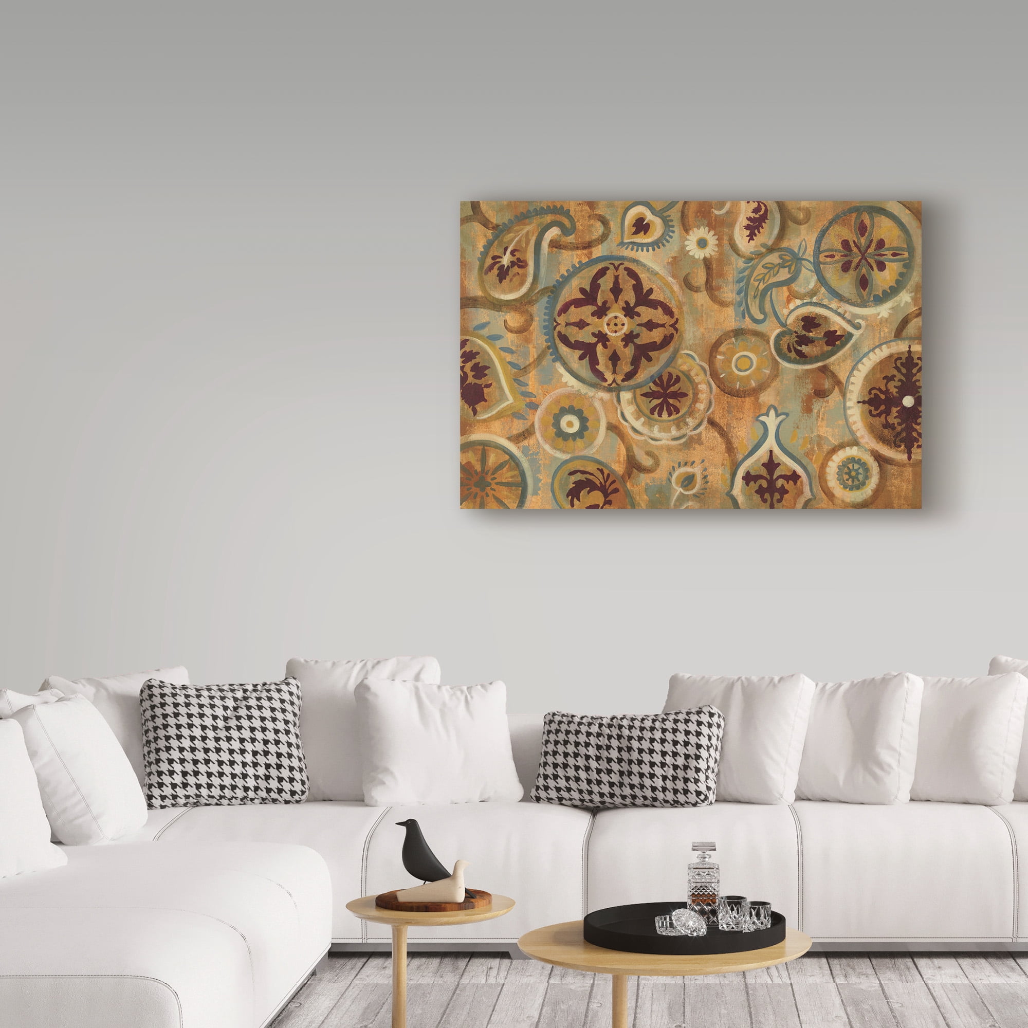Trademark Fine Art 'Burnt Paisley and Mandalas' Canvas Art by Silvia Vassileva