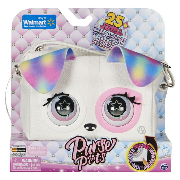 Purse Pets, Rainbow Pup, Sac animal interactif avec plus de 25 effets sonores et réactions (exclusivité Walmart), jouets pour les filles à partir de 5 ans
