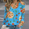 thumbnail image 2 of Sweatshirt For Womens Crewneck Fun Pizza Hoodies Teen Girls Cute, 2 of 7