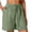 Y-Mint Green, variant on Chiccall Plus Size Shorts for Women Casual Cotton Linen Drawstring High Waisted Comfy Bermuda Shorts Beach Vacation Wide Leg Shorts with Pockets