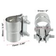 thumbnail image 3 of 2 Piezas Escape Tubo Manguito Conector Abrazadera 2" Reemplazo Universal Unique Bargains abrazaderas de escape automotriz, 3 of 7