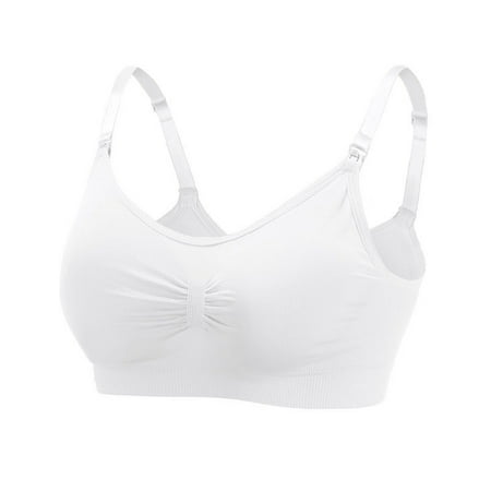 

Wireless Nursing Bra – Lightly Padded Top Open Cotton Padded Breastfeeding Maternity Bras