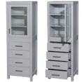 thumbnail image 3 of Wyndham Collection Sheffield 24" 4-drawer Wood Linen Tower in Gray/Chrome, 3 of 3