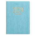 thumbnail image 2 of Opvise A7 2024 English Planner Faux Leather Hardcover 180 Pages Ink-Proof Paper Mini Journal Dairy Pocket Notebook Student Supplies Light Blue, 2 of 8