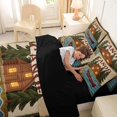 thumbnail image 4 of Feelyou Rustic Tribal Lake Cabin Canoe Bedding Comforter Set for Men Boys, Hunting Animal King Bedding Sets, Green Brown, Black Reversible, 7 Pieces, 4 of 7