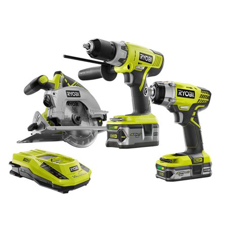 UPC 033287168408 product image for Ryobi 18 Volt Li Lithium Ion 1/2 Hammer Drill Impact Driver Circular Saw Combo K | upcitemdb.com