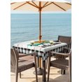 thumbnail image 3 of Outdoor Tablecloth with Umbrella Hole for Patio/Picnic/Party/Camping, Country Sunflowers Waterproof Table Cloth Square Cover Washable, Welcome Rustic Truck Floral Farm Wooden (54"x 54"), 3 of 8