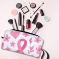 thumbnail image 6 of Portable Storage Bag 7.9×3.5×2.4in Simple Design Convenient Storage And Finishing Bag Light Body Can Be Used As A Cosmetic Bag Storage Bag Artistic Pink Ribbon Pattern With Sketched Elements, 6 of 8