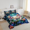 thumbnail image 3 of Erosebridal Cute Axolotl Comforter Set Toddler Botanical Floral Flowers Print Bedding Set Butterfly Tropical Leaves Comforter Nature Marine Animal Quilt Set, 3 of 7