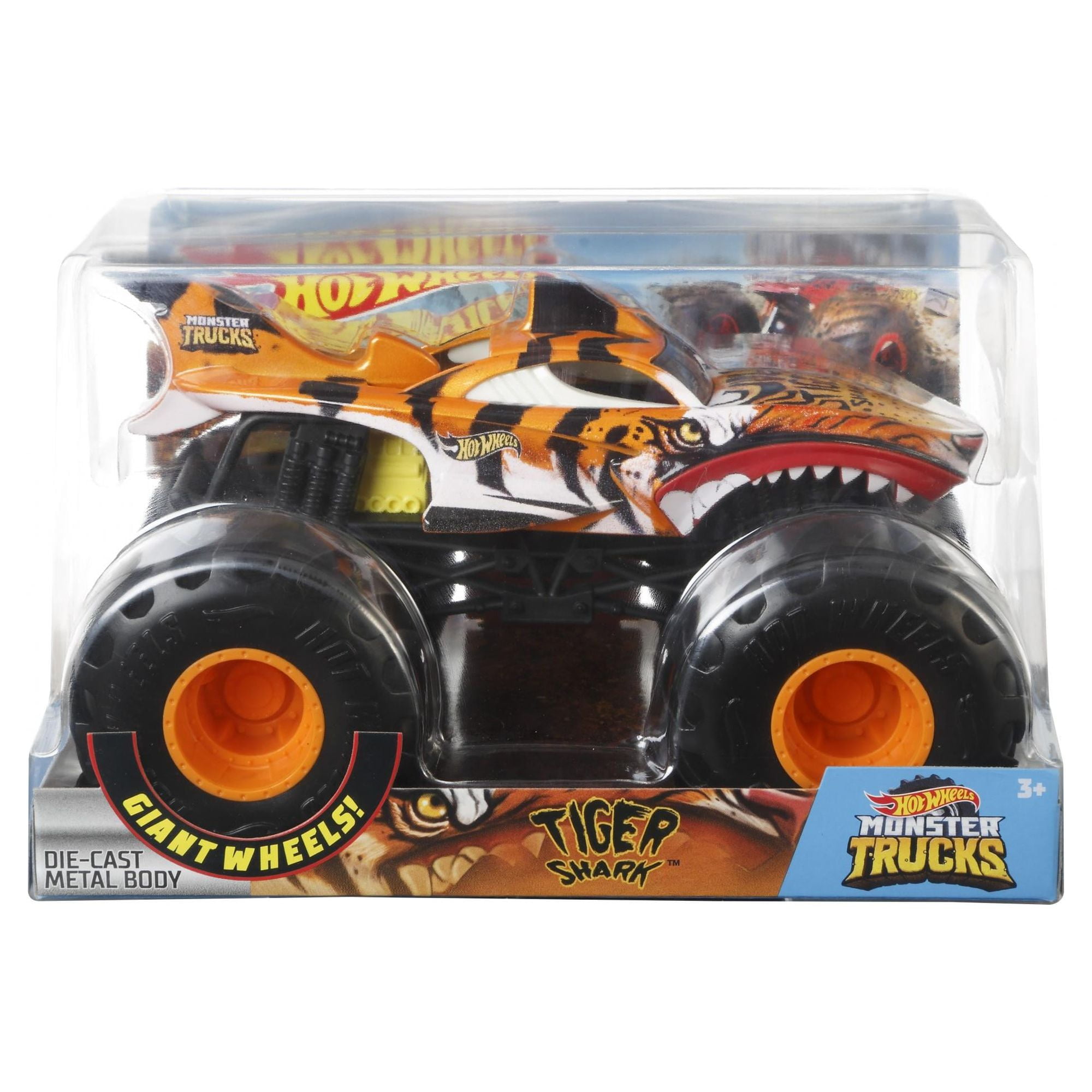 Hot Wheels Monster Trucks Tiger Shark VS Piranahhhh 1:64 Scale 2-Pack