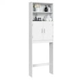 thumbnail image 3 of Topeakmart Free-Standing Over-the-Toilet Storage with Double Doors and 2 Open Shelves for Bathroom, White, 3 of 10