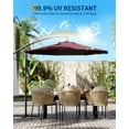 thumbnail image 3 of Parasol Déporté de Patio 10 Pi – Pare-Soleil Extérieur Robuste à 8 Baleines – Levage à Manivelle Facile, Inclinaison Réglable – Protection UV, Imperméable – Idéal pour Cour Arrière, Piscine, Jardin, Terrasse – Bordeaux, 3 of 7