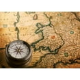 thumbnail image 4 of ABPHOTO Polyester Exquisite Handmade Yellow Paper With Detailed World Map with Compass Background of Photo Studio Background Retro Photography Background Wall Painting 5x7ft, 4 of 5