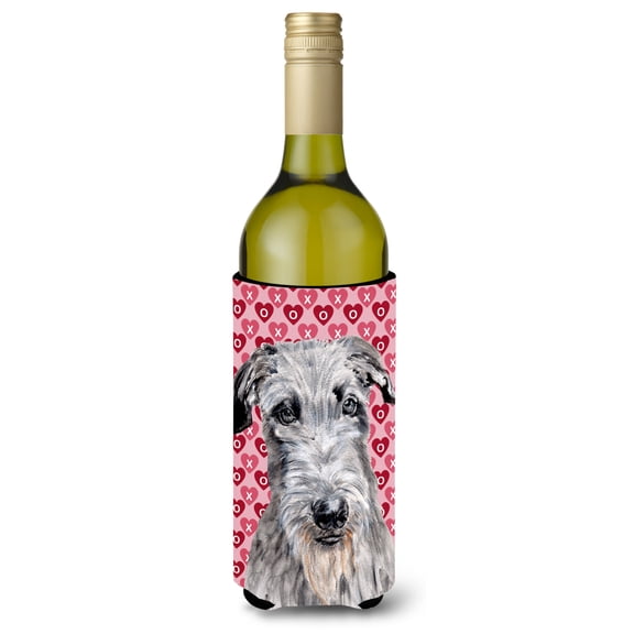 Carolines Treasures SC9706LITERK Scottish Deerhound Hearts and Love Wine Bottle Hugger Wine Bottle multicolor