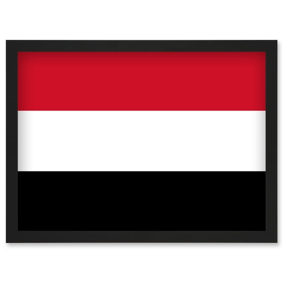 Yemen National Flag Patriotic Vexillology World Flags Country Region Poster Artwork Framed Wall Art Print A4