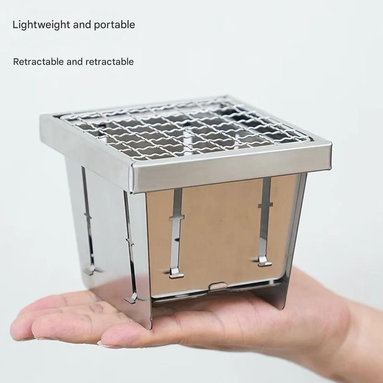 Charcoal Grills Telescoping Stainless Steel Smoker for Backpacking Campfires Portable Cooking Gear for Couple Travelers