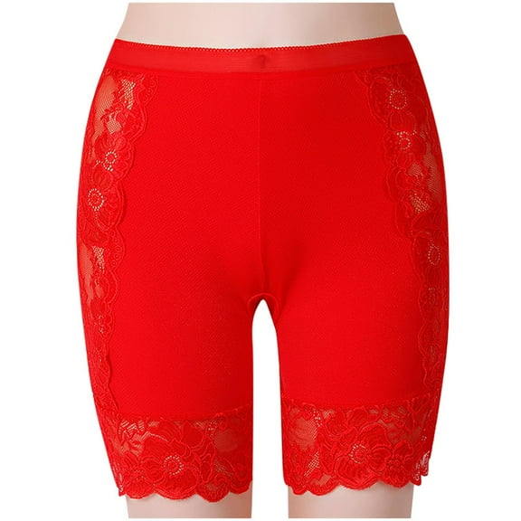 Ruimatai Women's Plus Size Lace High Waist Underwear Soft Breathable Comfortable Stretchable Panties Black Polyester